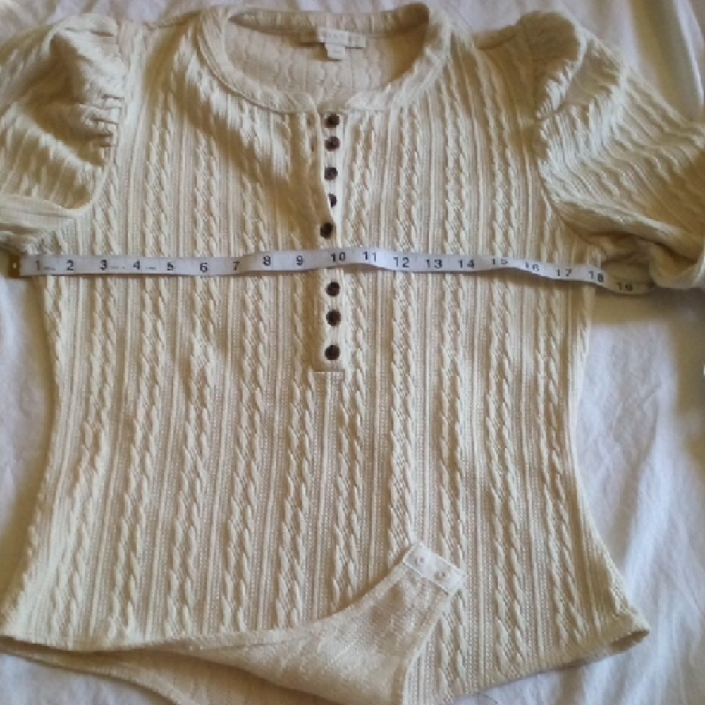Chelsea & Violet Cream Cable Knit Crew Neck Sweater